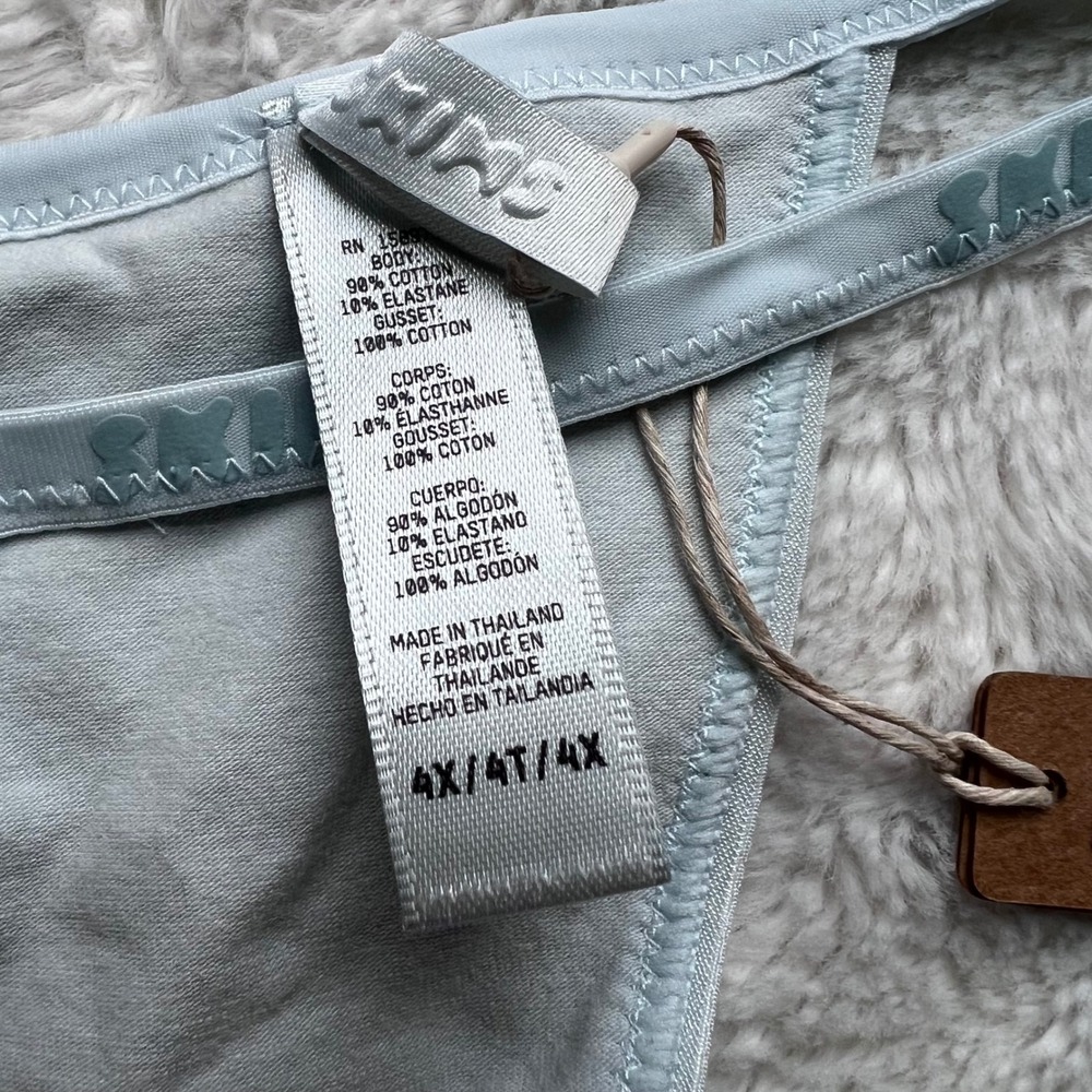 SKIMS Cotton Logo String Thong Frost Blue PN-THG-2642 Women's Size 4X NEW - Picture 9 of 11